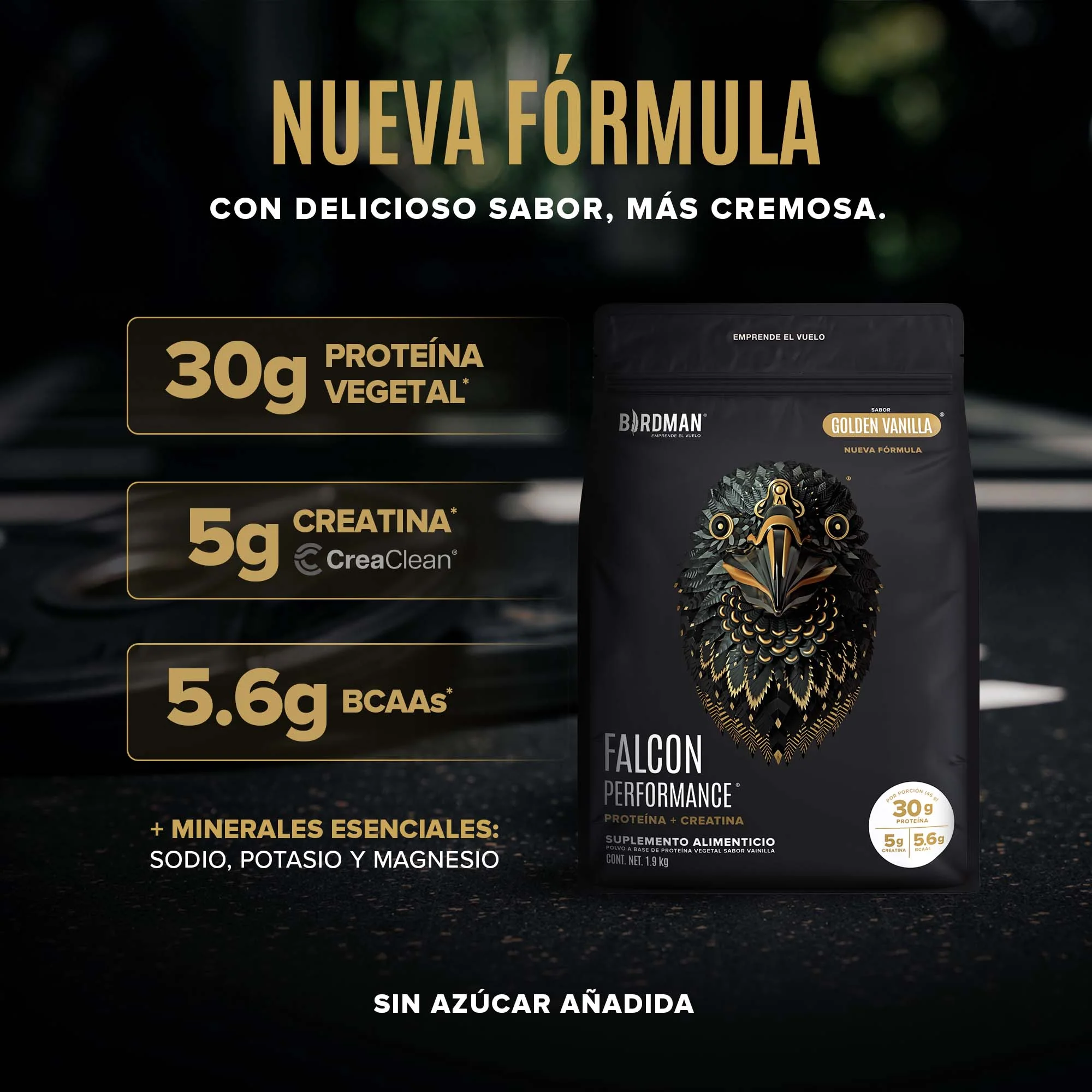 Falcon Performance Proteína en Polvo con Creatina & BCAAs - Golden Vanilla 1.9 kg - Image 4