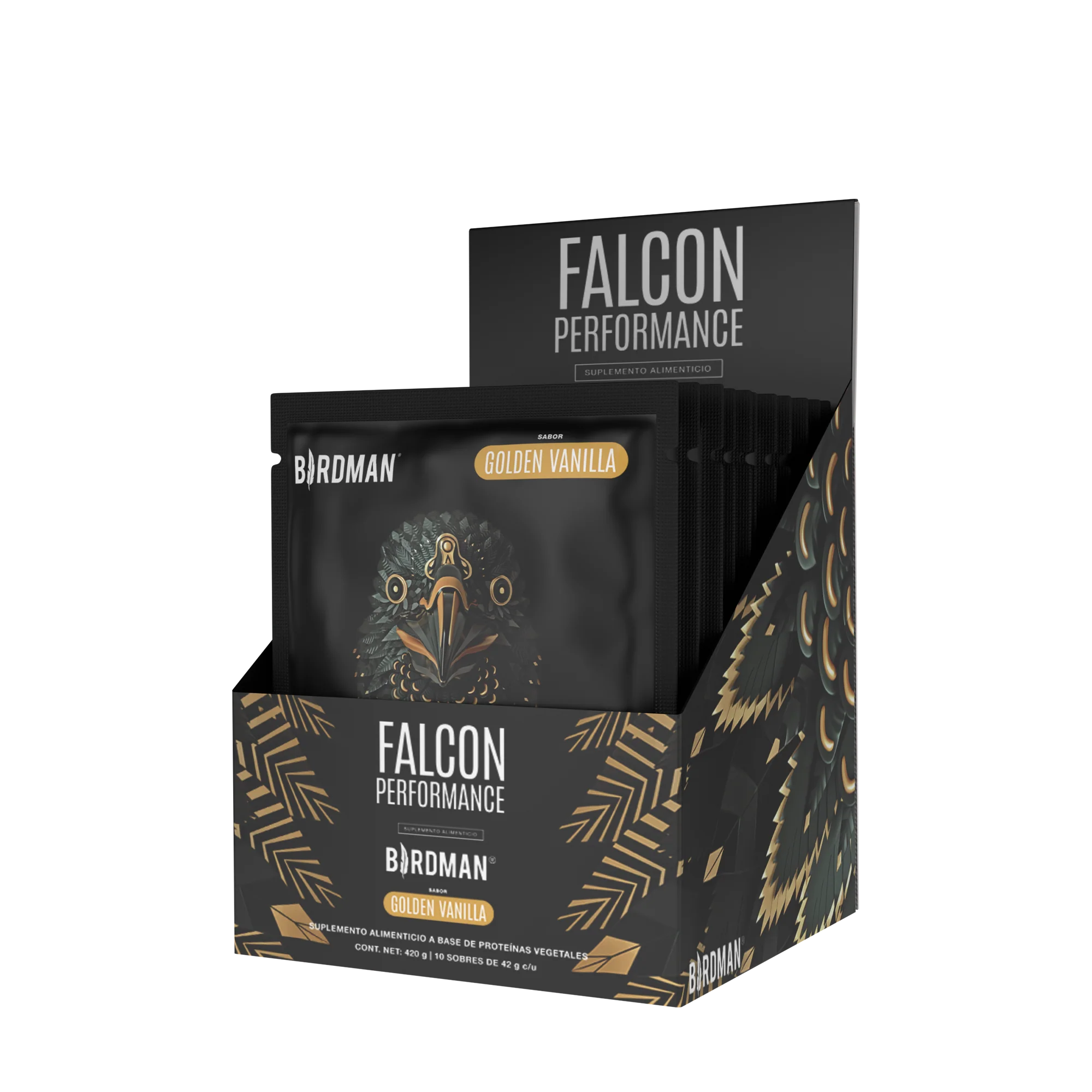 Falcon Performance Proteína en Polvo con Creatina & BCAAs - Golden Vanilla 10 Pack Sobres