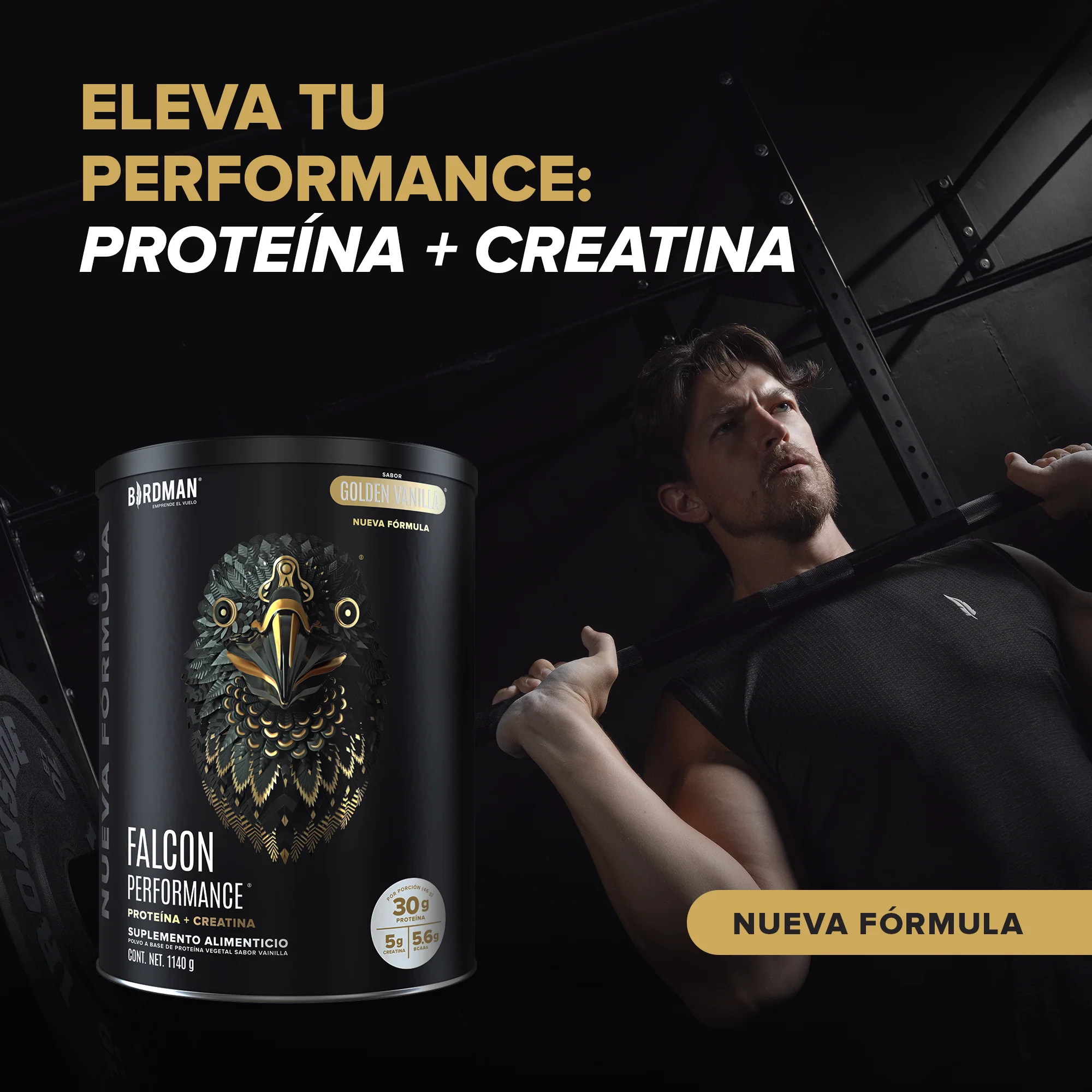 Falcon Performance Proteína en Polvo con Creatina & BCAAs - Golden Vanilla 1.14 kg - Image 3