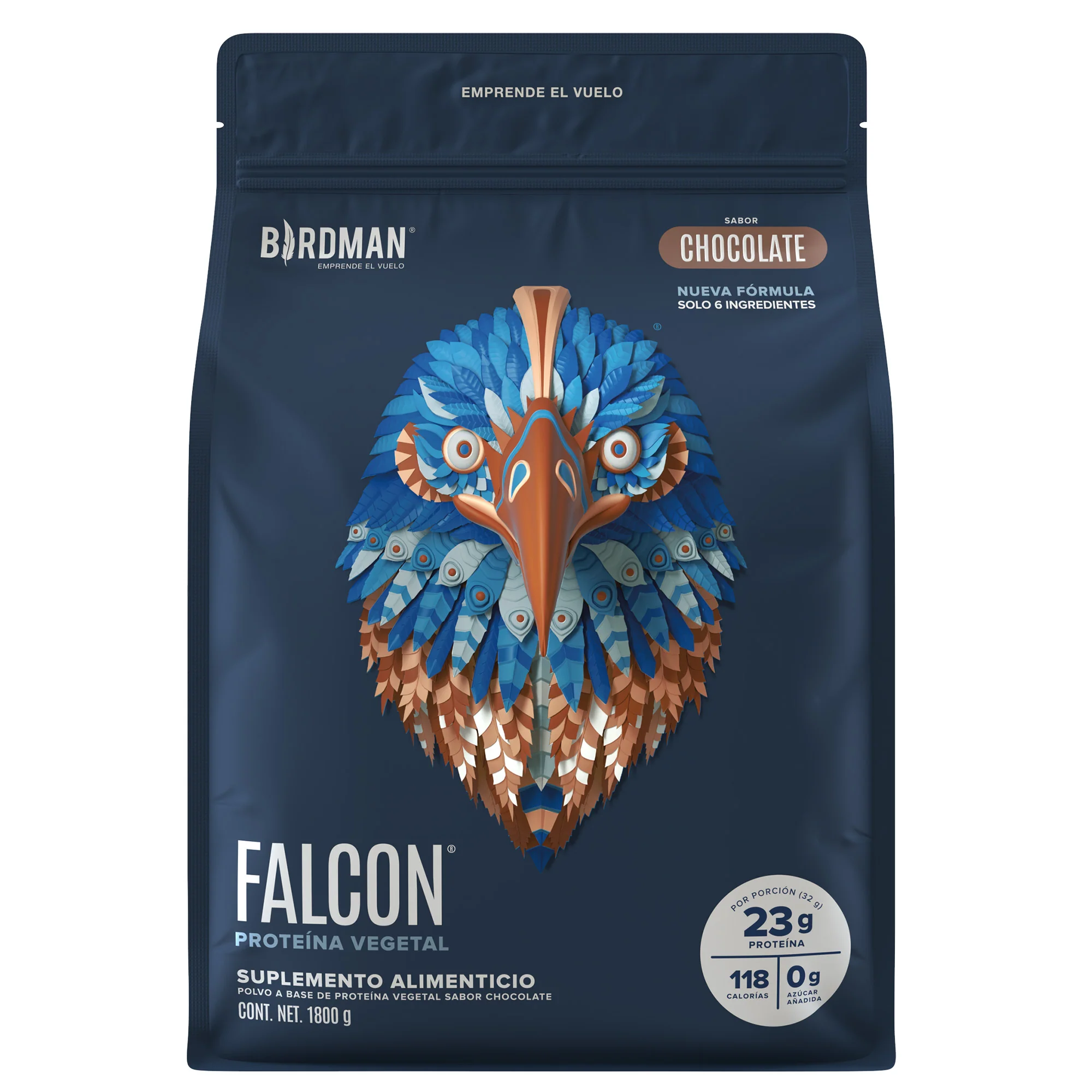Falcon Protein: Proteína Vegana en Polvo - Chocolate 1.8 kg
