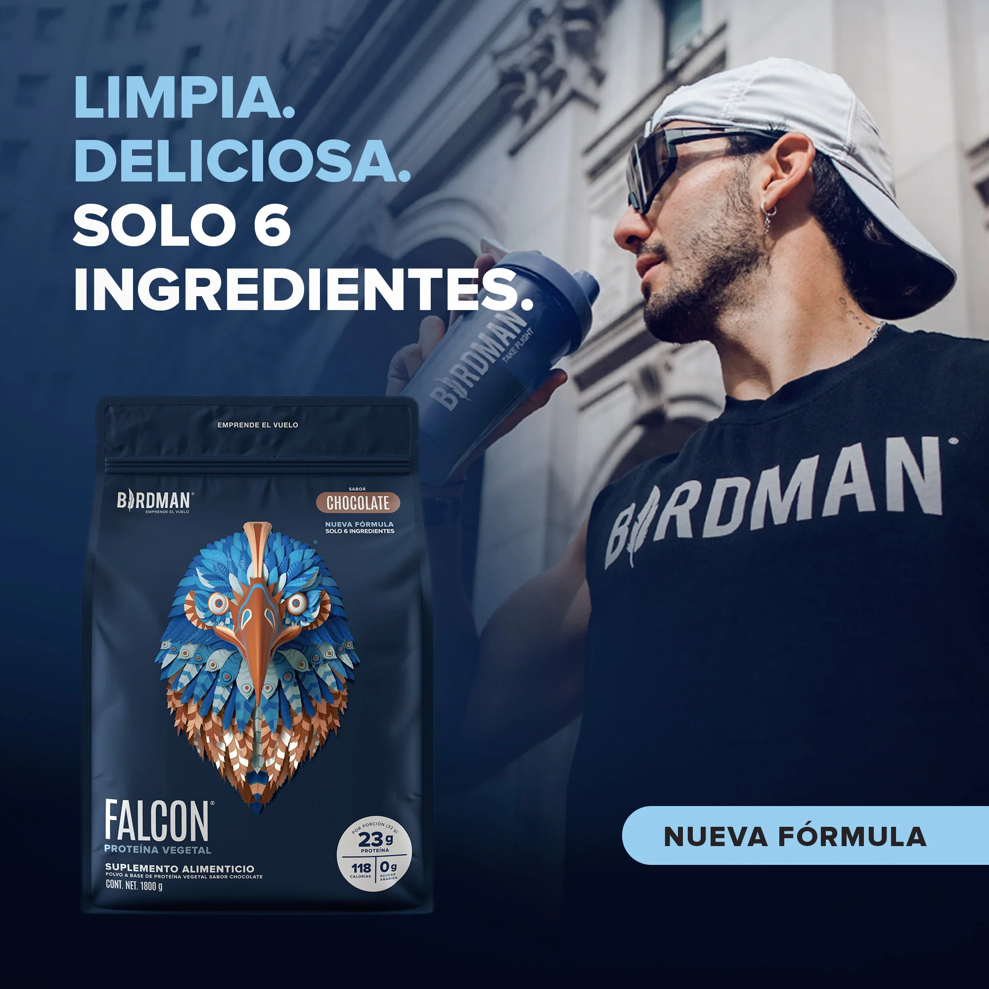 Falcon Protein: Proteína Vegana en Polvo - Chocolate 1.8 kg - Image 3