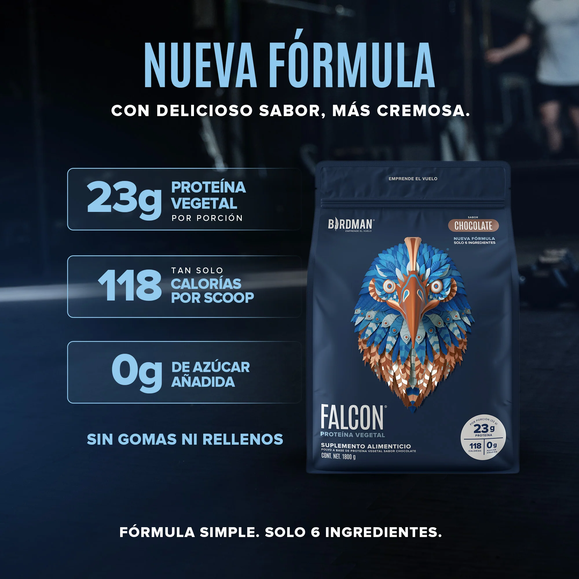 Falcon Protein: Proteína Vegana en Polvo - Chocolate 1.8 kg - Image 4
