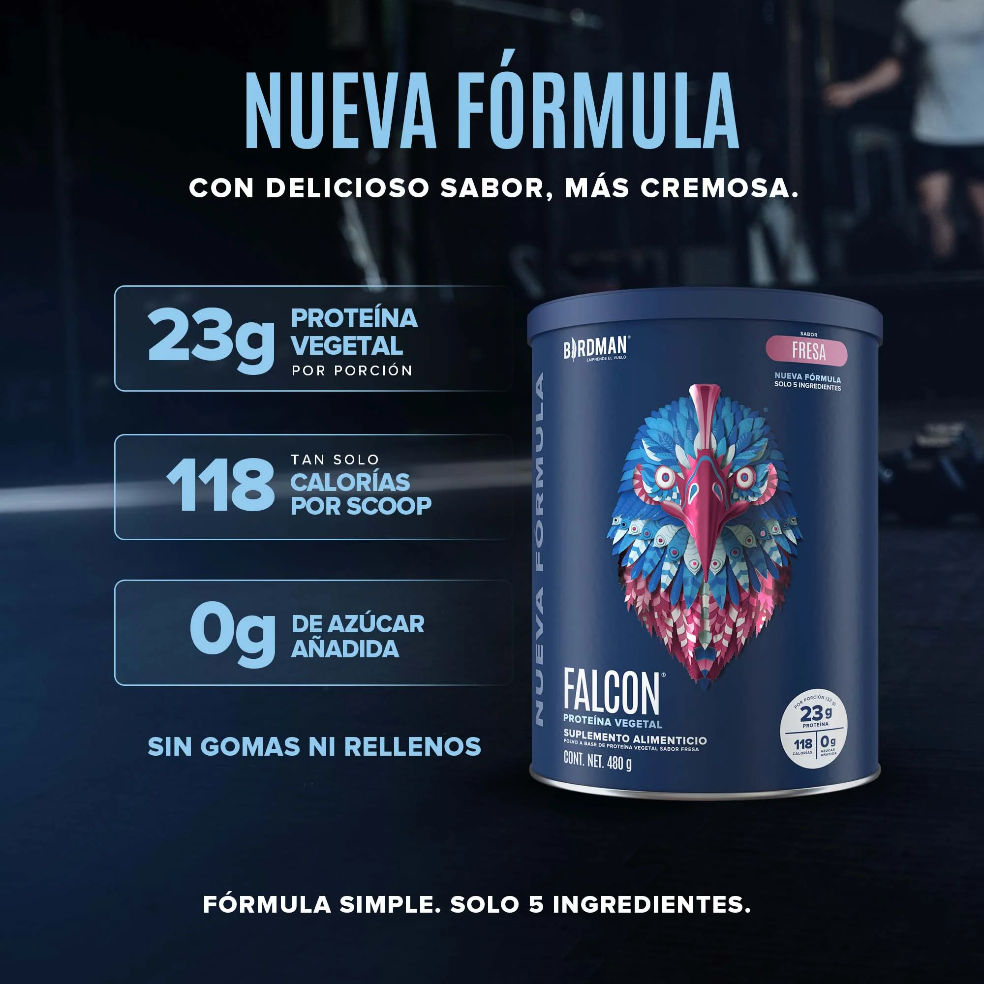 Falcon Protein - Nueva Fórmula - Fresa 480 g - Image 3