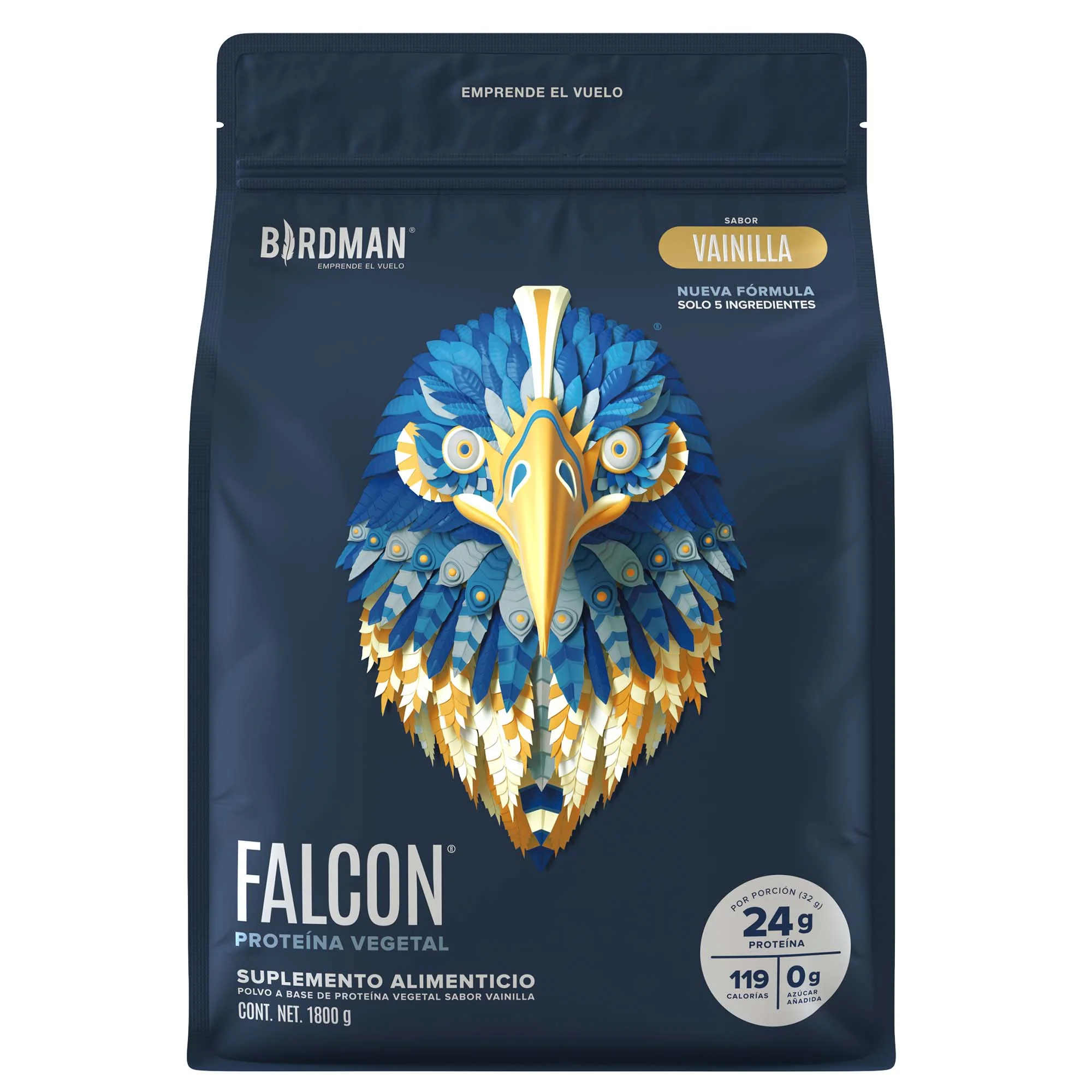 Falcon Protein: Proteína Vegana en Polvo - Vainilla 1.8 kg
