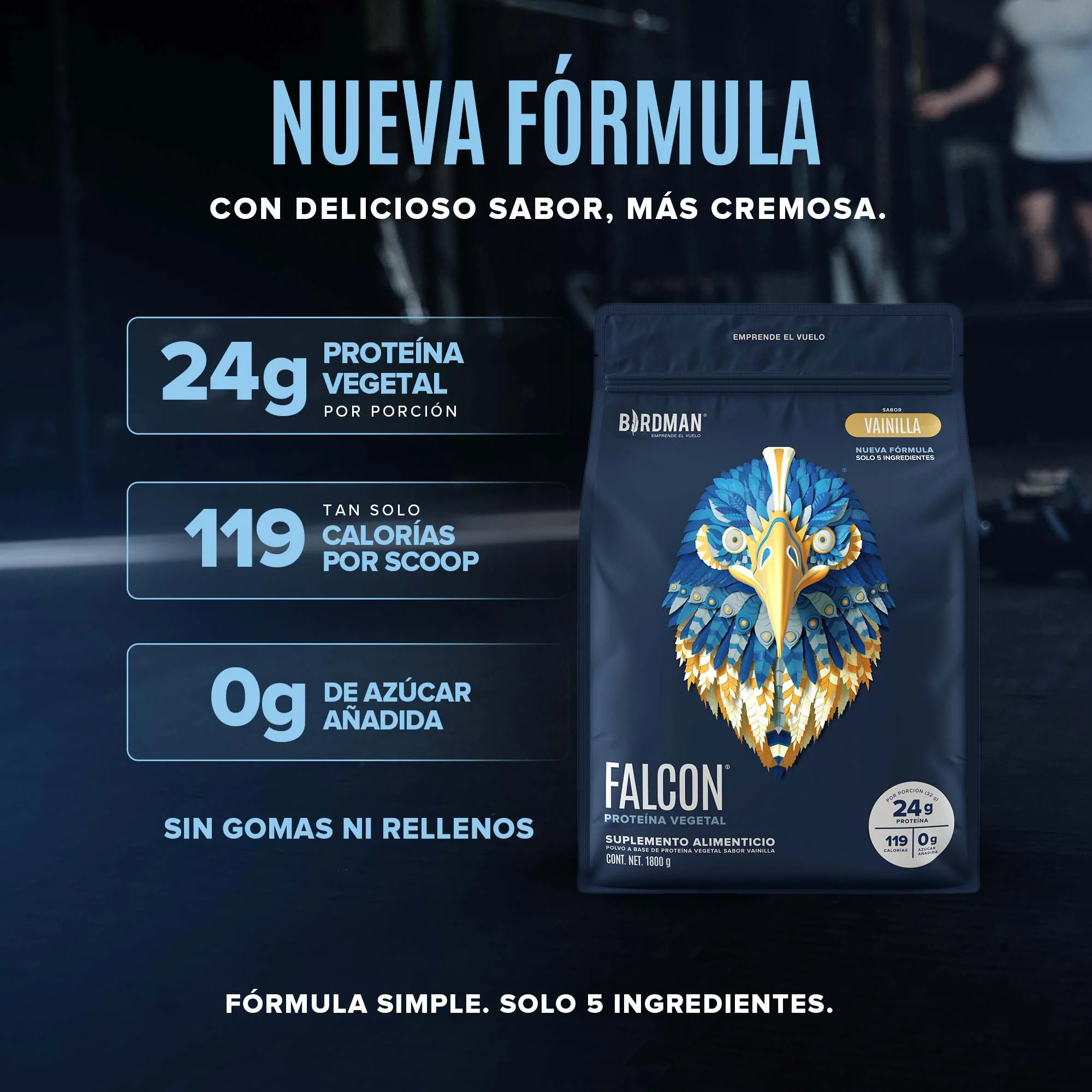 Falcon Protein: Proteína Vegana en Polvo - Vainilla 1.8 kg - Image 4