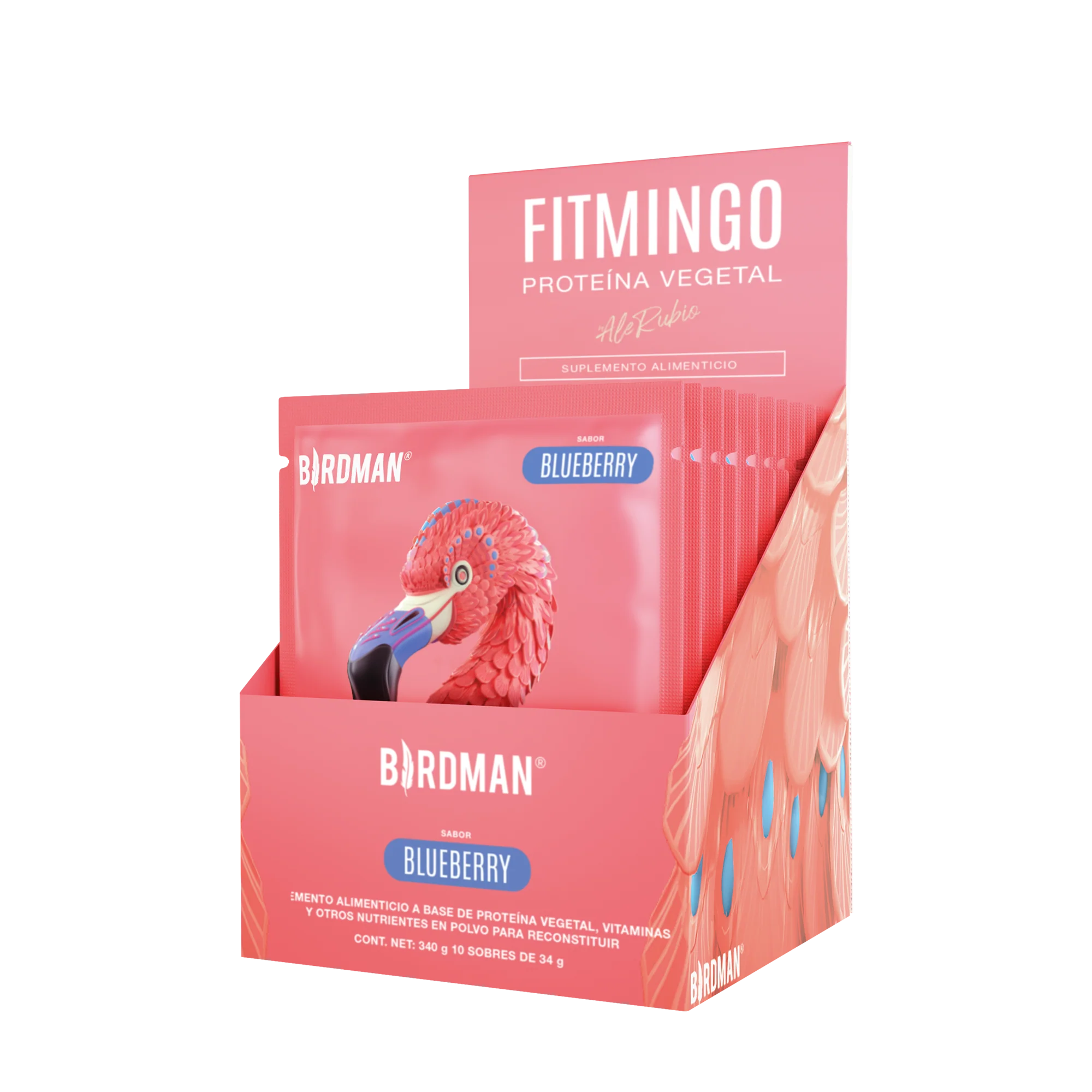 Fitmingo Protein Proteína en Polvo con Inositol & Vitaminas - Blueberry 10 pack sobres