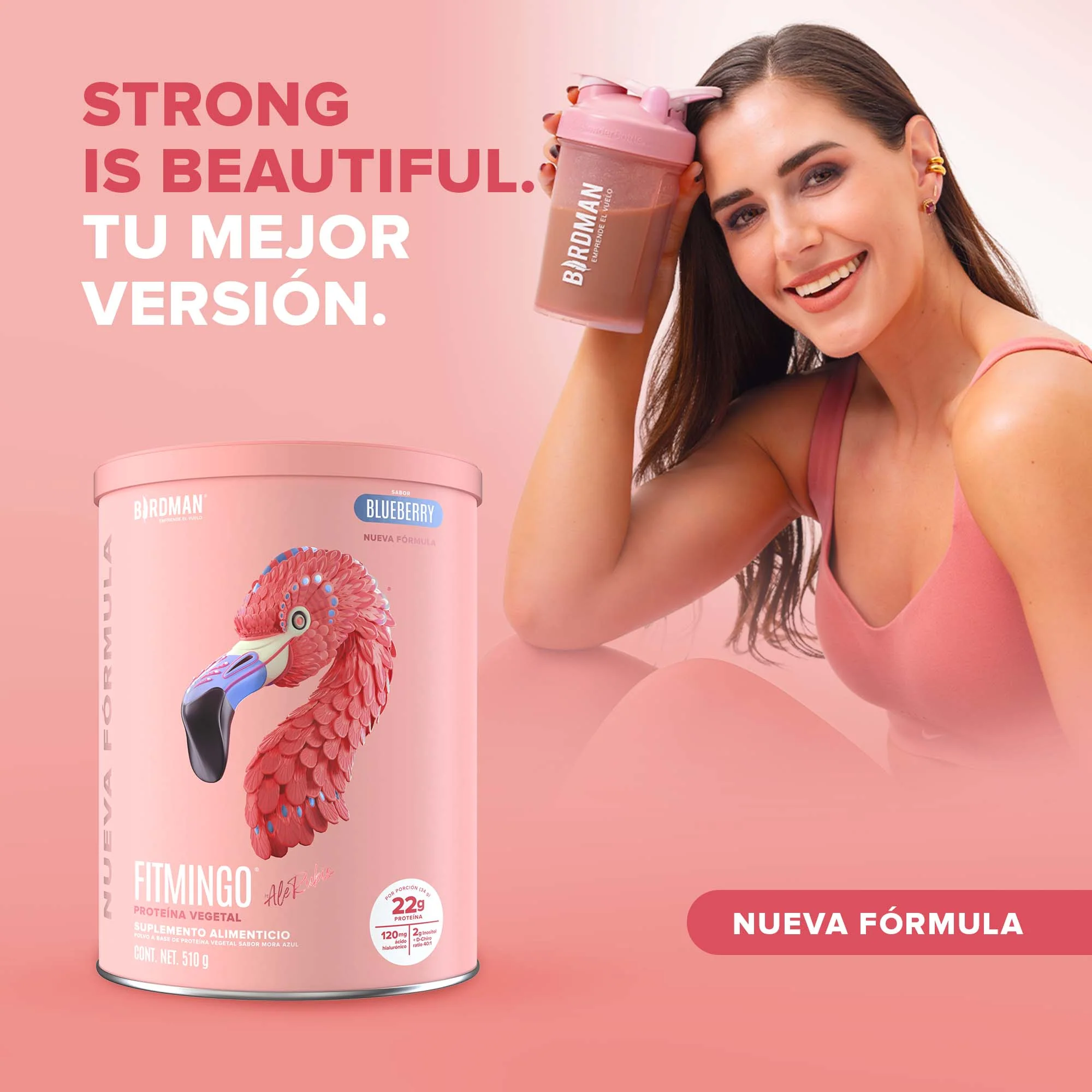 Fitmingo Protein Proteína en Polvo con Inositol & Vitaminas - Blueberry 510 g - Image 3
