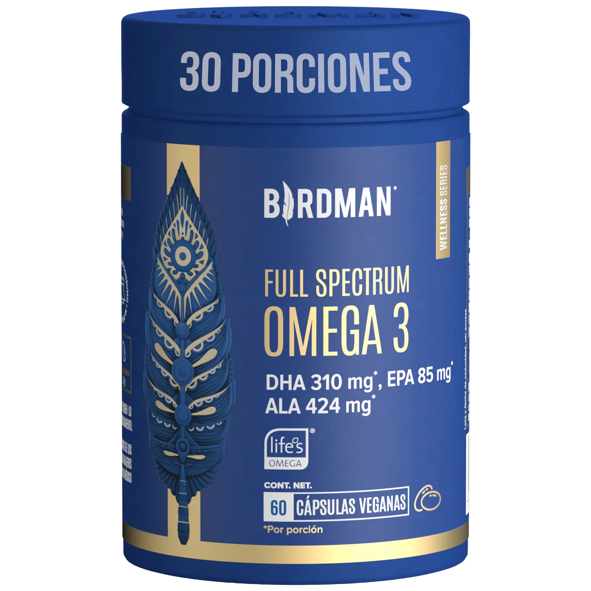 Full Spectrum Omega 3 - DHA 310mg, EPA 85mg & ALA 424mg - 60 Cápsulas