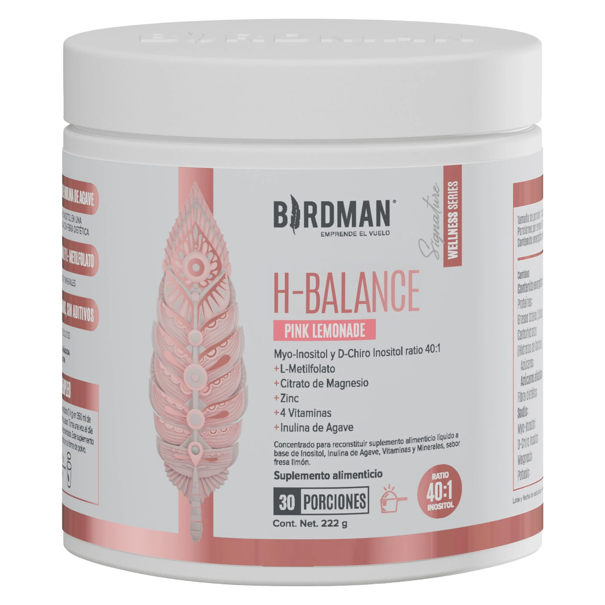 H-Balance: Inositol con Magnesio y Vitaminas - Pink Lemonade - 222g