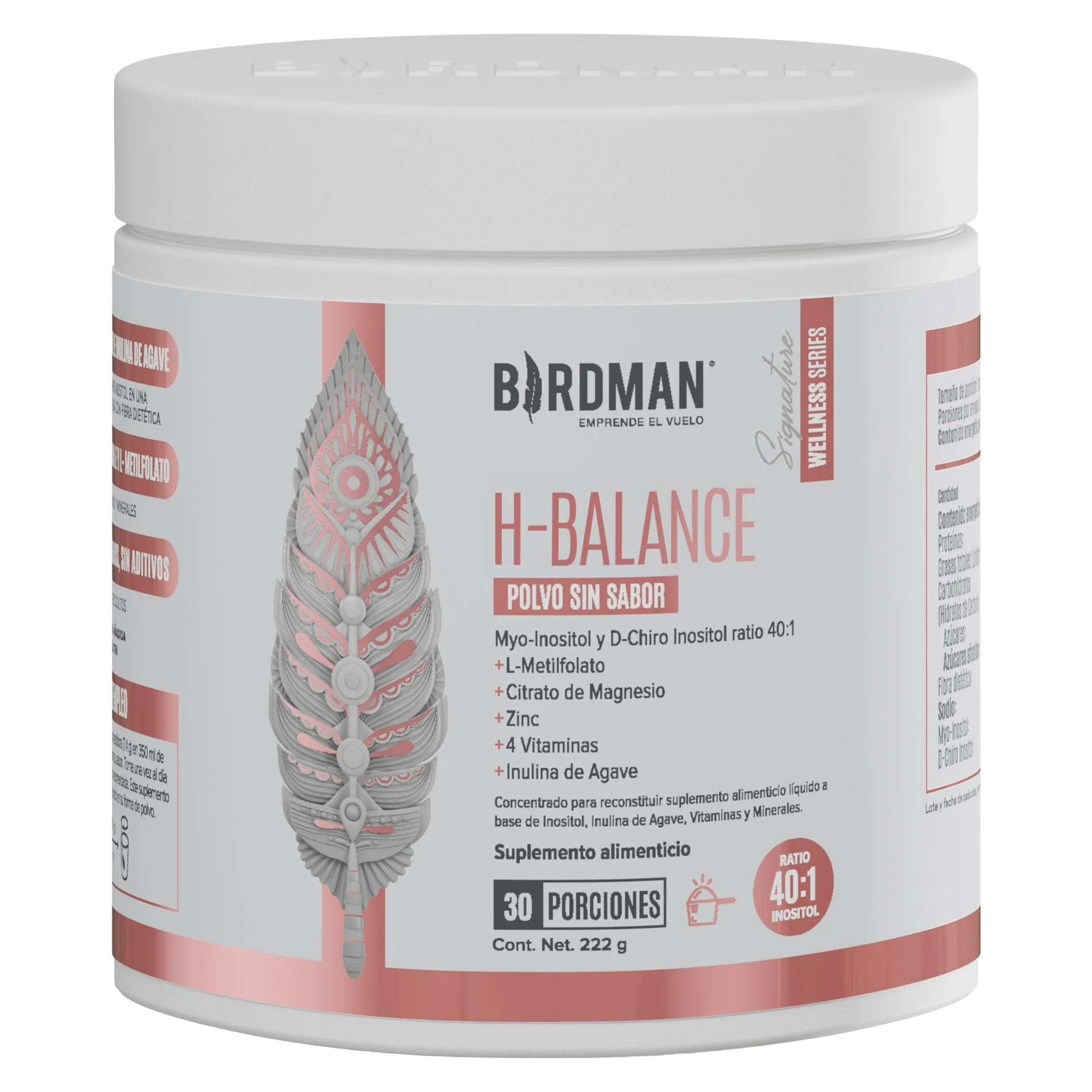 H-Balance: Inositol con Magnesio y Vitaminas - Sin Sabor - 222g