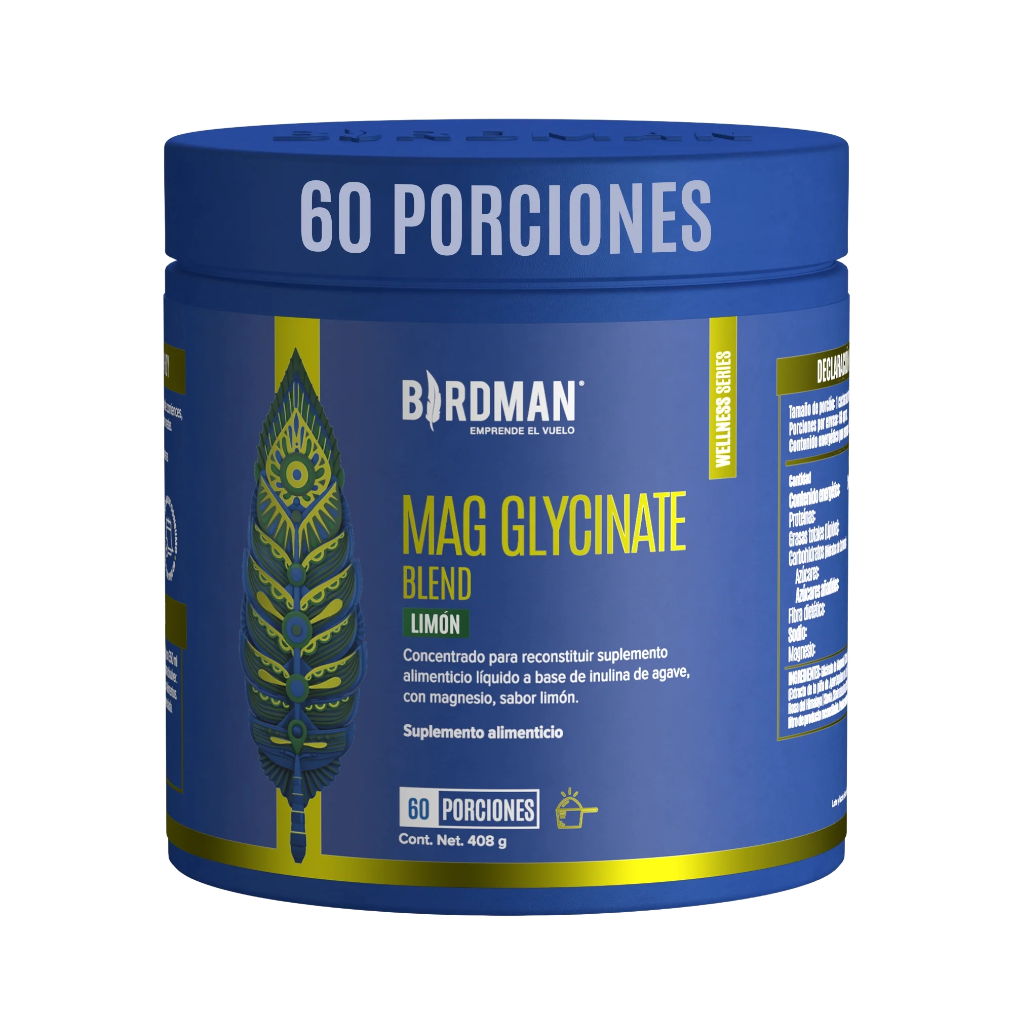 Mag Glycinate Blend - Glicinato y Citrato de Magnesio en Polvo - Sabor Limón - 60 Porciones