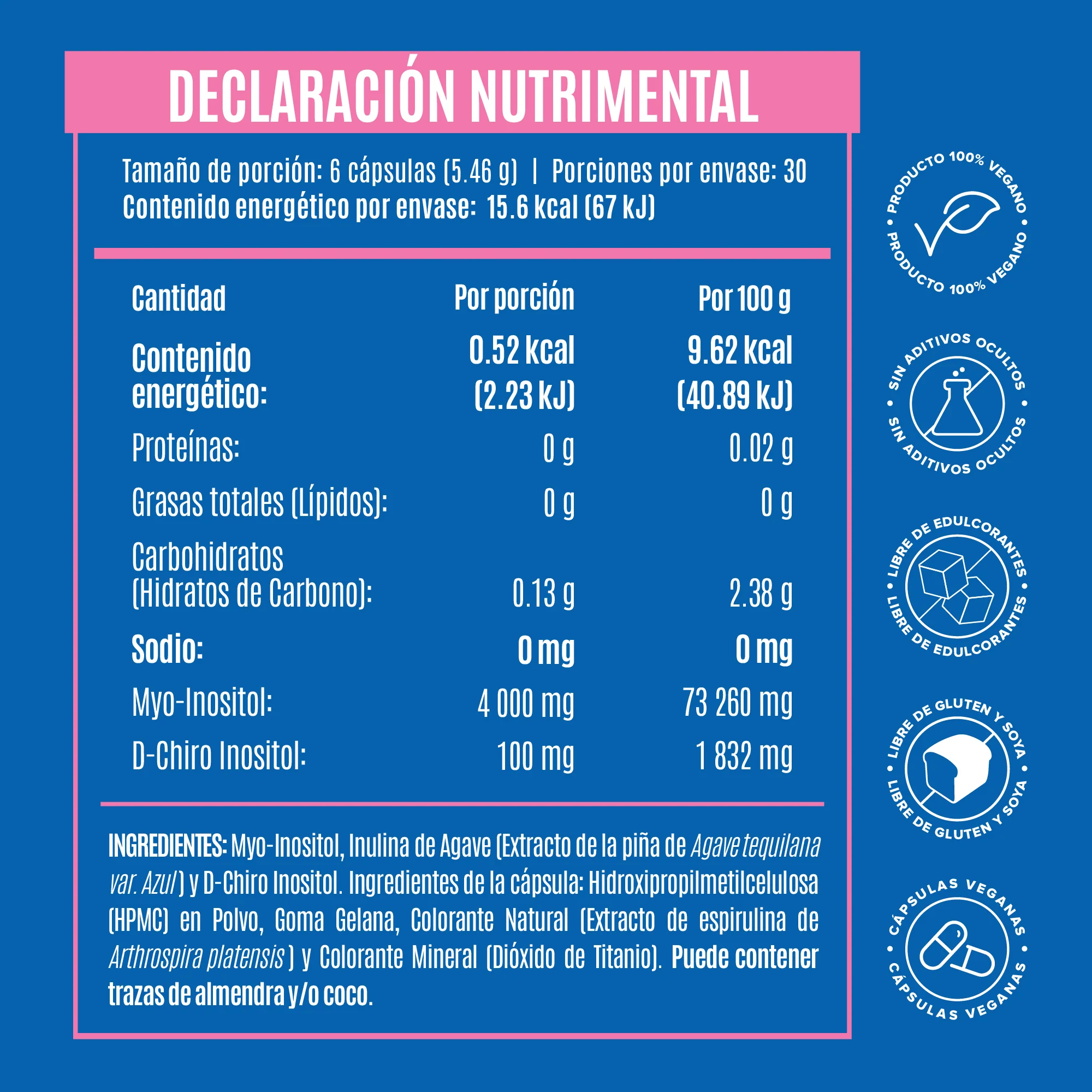 Myo & D-Chiro Inositol - 180 Cápsulas - 30 Porciones - Pack - Image 5
