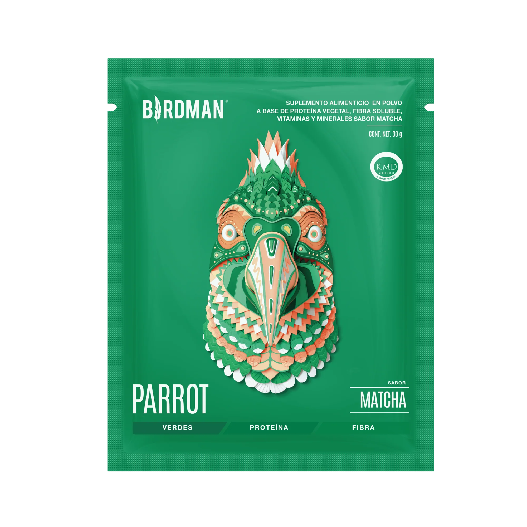 Parrot Greens & Protein Proteína en Polvo con Verdes & Vitaminas - Matcha 12 Pack Sobres - Image 3