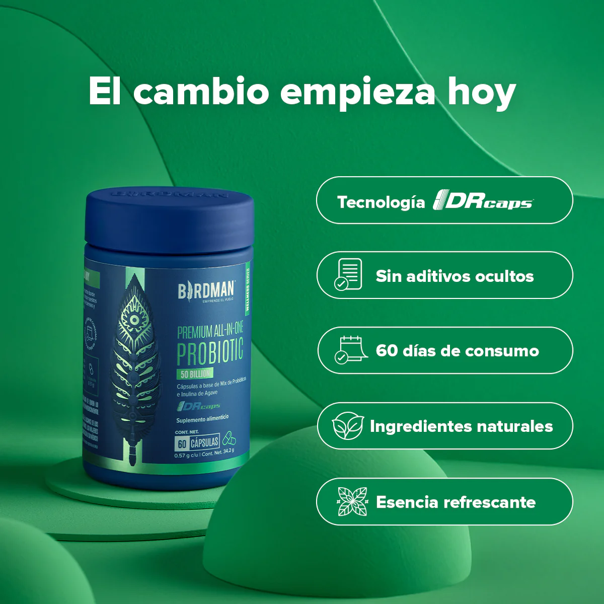 Premium All-In-One Probiotic - Probióticos con 50 Billones de UFC - 60 Porciones - Pack - Image 2