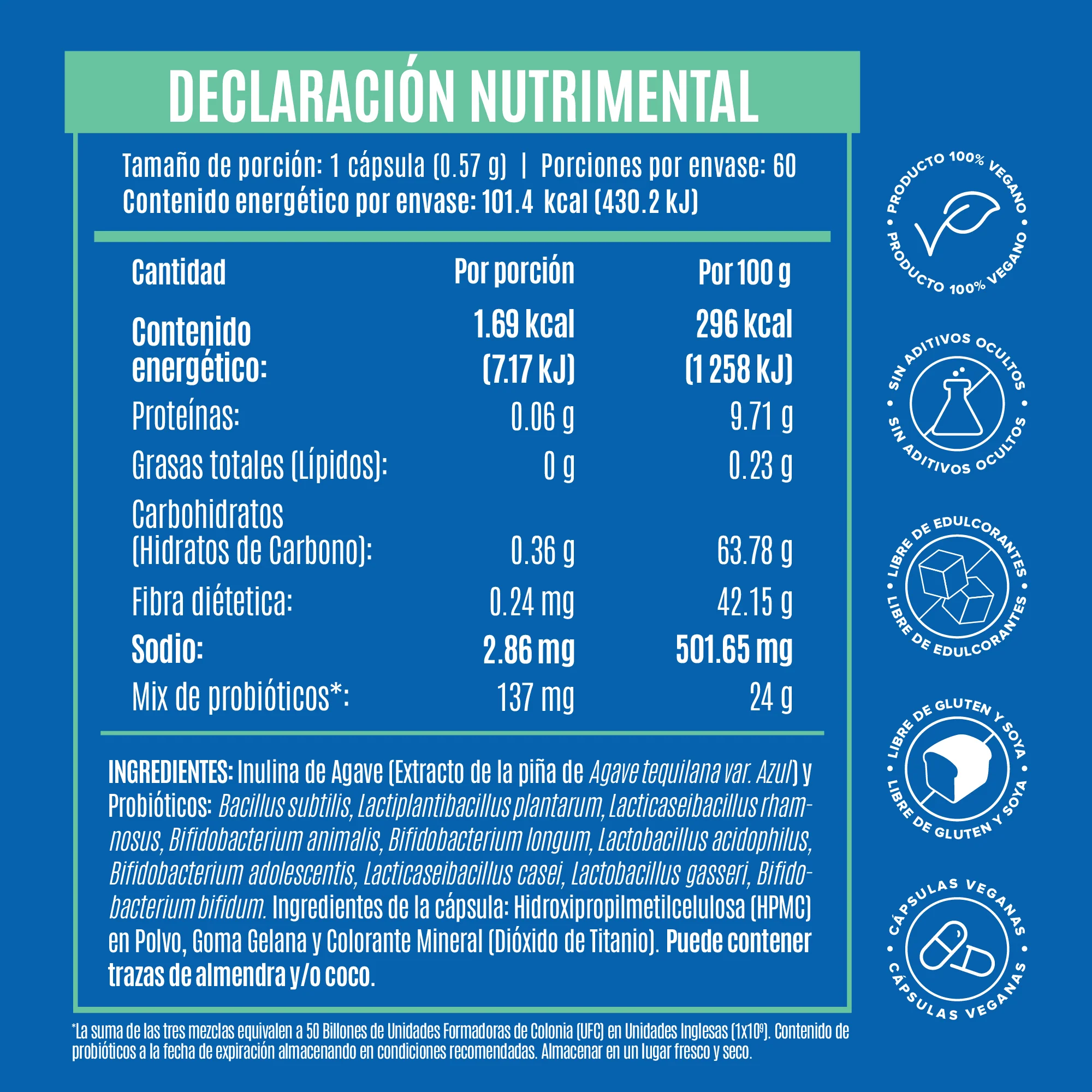 Premium All-In-One Probiotic - Probióticos con 50 Billones de UFC - 60 Porciones - Pack - Image 5